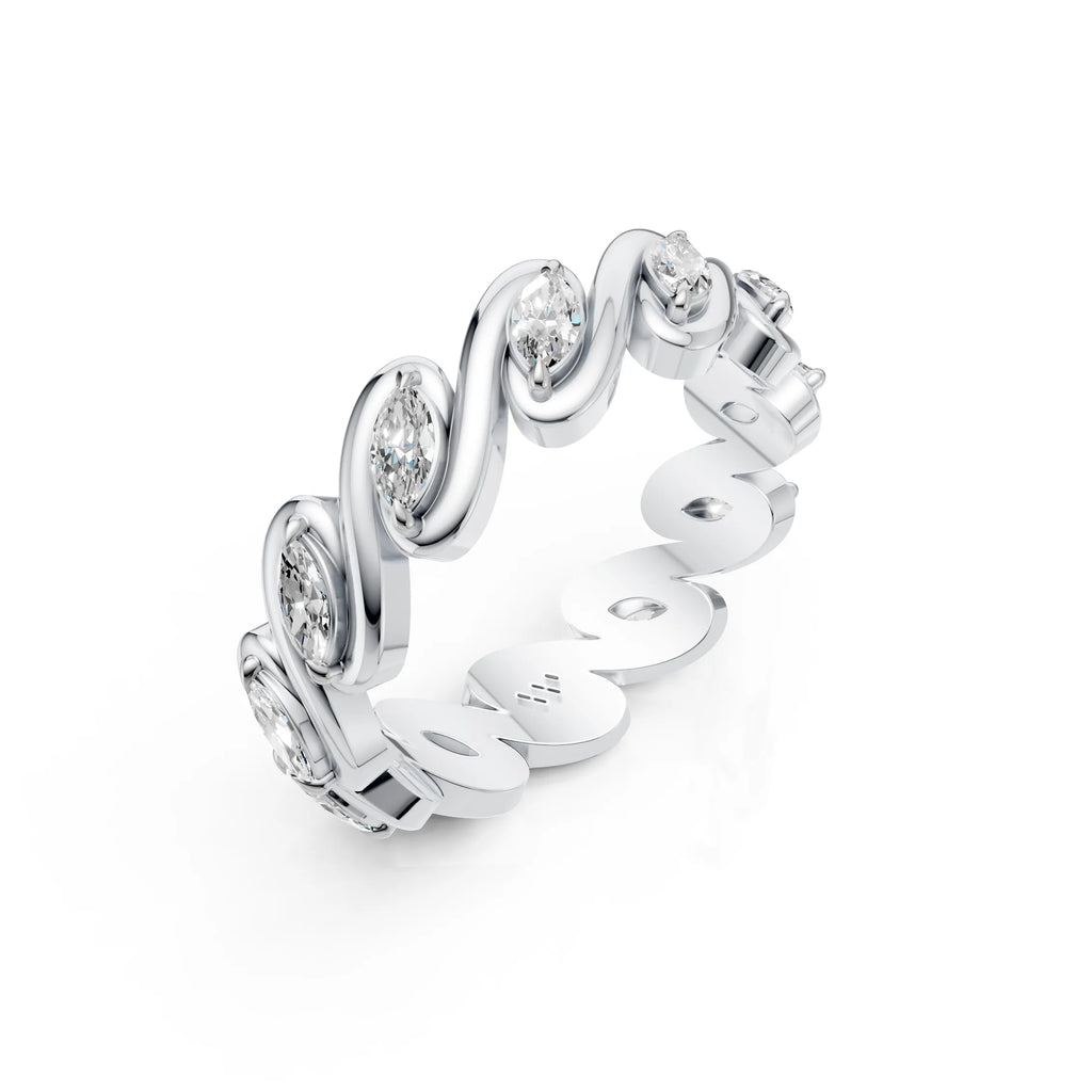 Marquise Diamond Twist Eternity Band Ring
