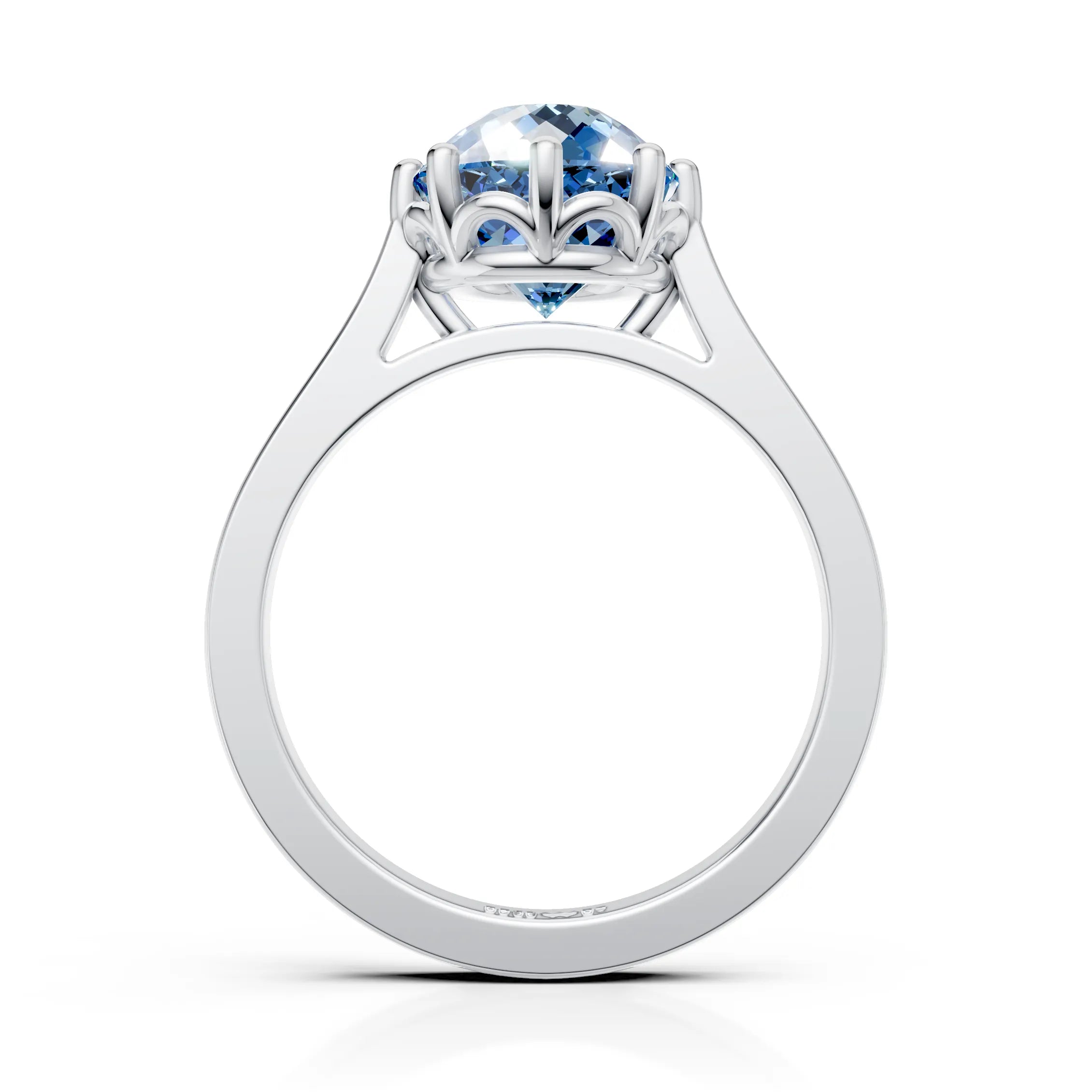 2 CT Blue Portuguese Cut Ring