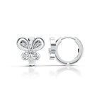 Diamond Butterfly Huggie Hoop Earrings