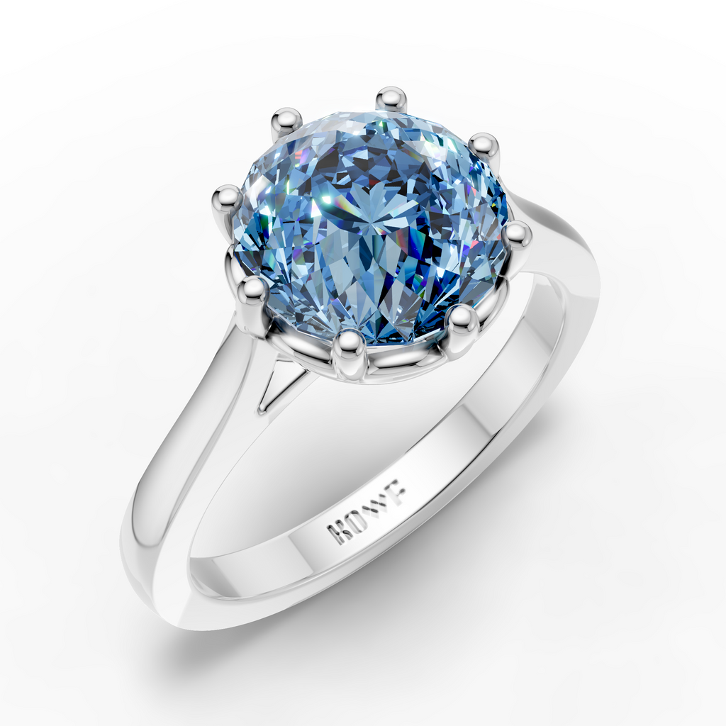 2 CT Blue Portuguese Cut Ring