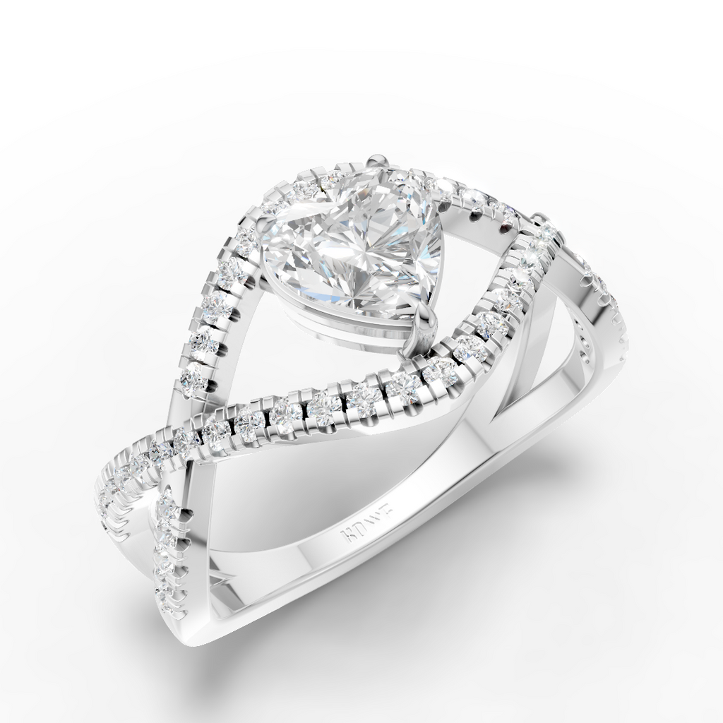 White Heart Diamond Ring
