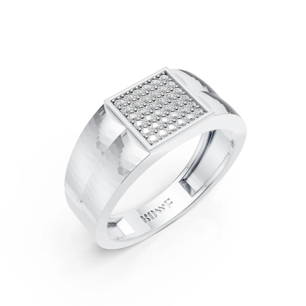 Hammered Halo Ring