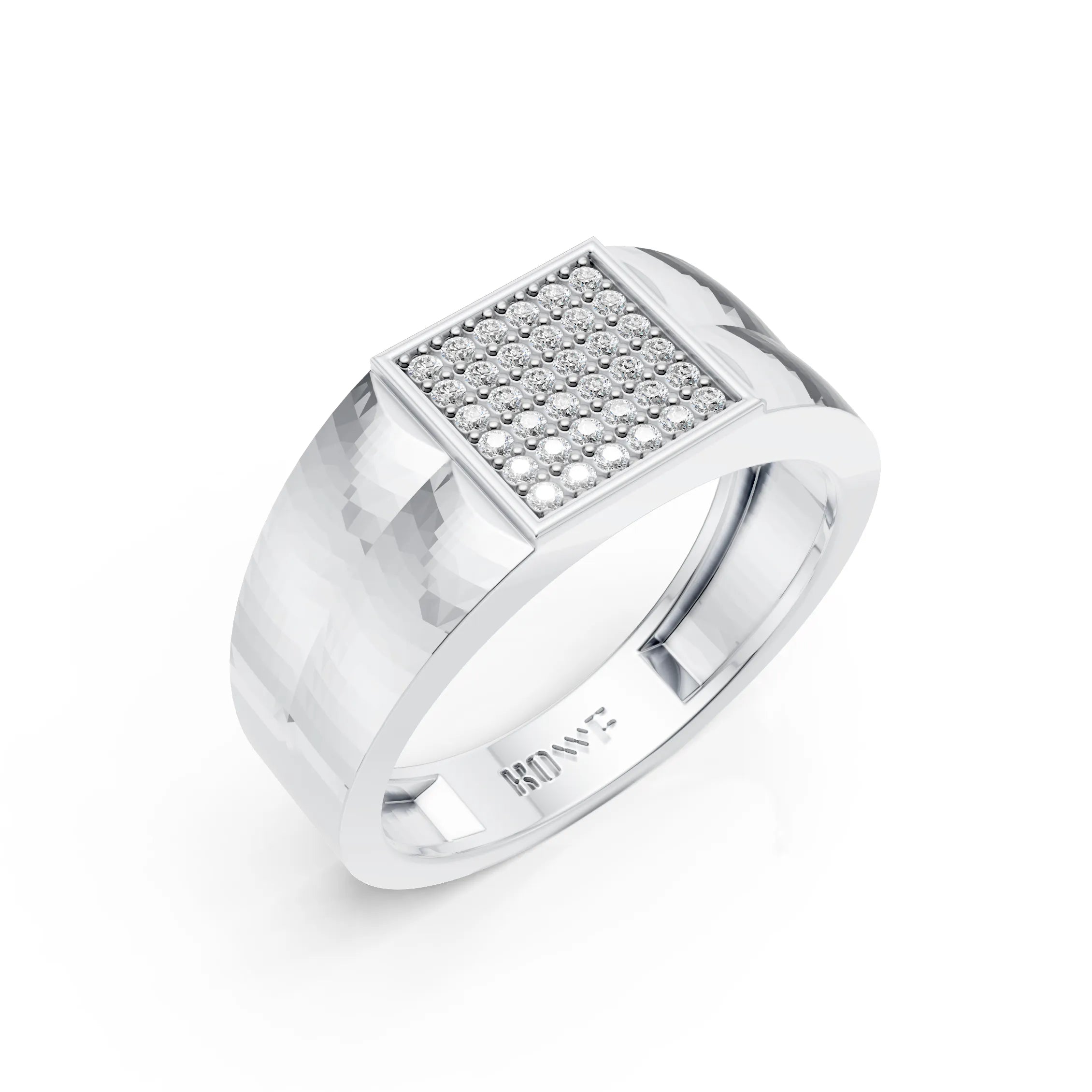 Hammered Halo Ring