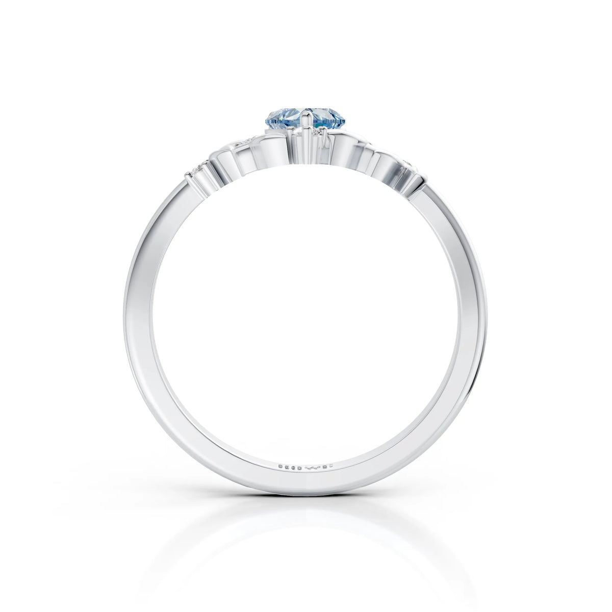 Blue Heart Leaf Ring