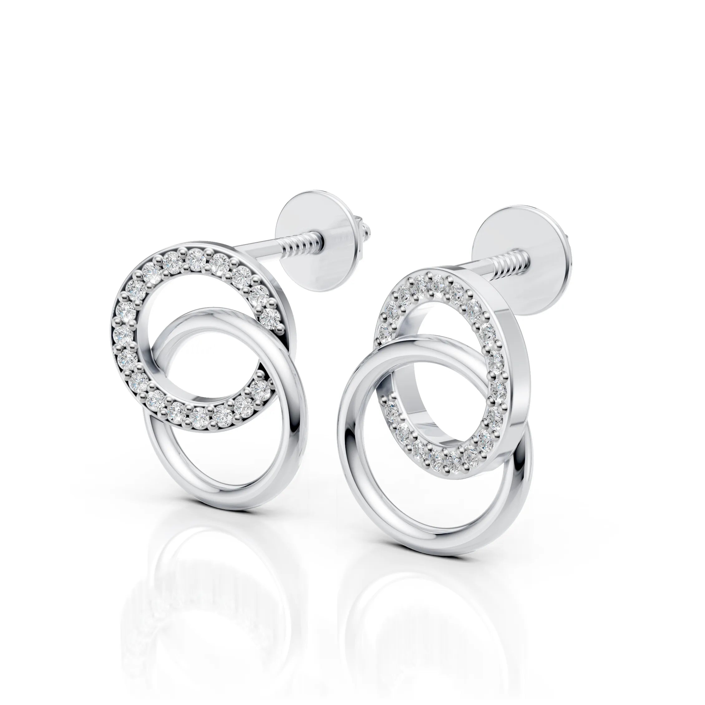 Interlocking Circle Drop Earrings (1 Pair)