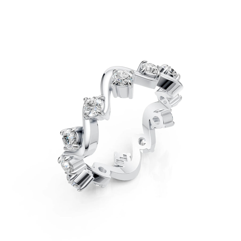 Diamond Wave Eternity Band Ring