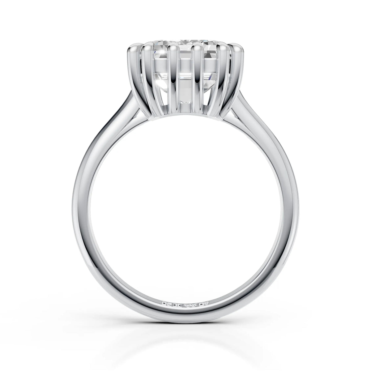 Crown Setting Emerald Solitaire Ring