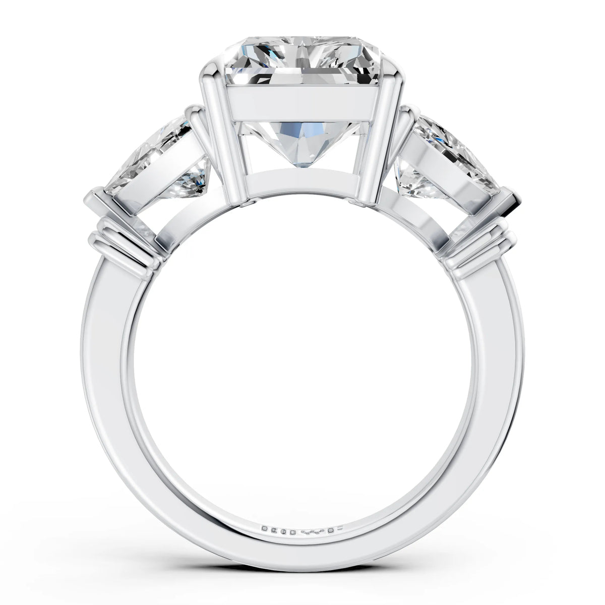 Emerald Three Stone Diamond Ring