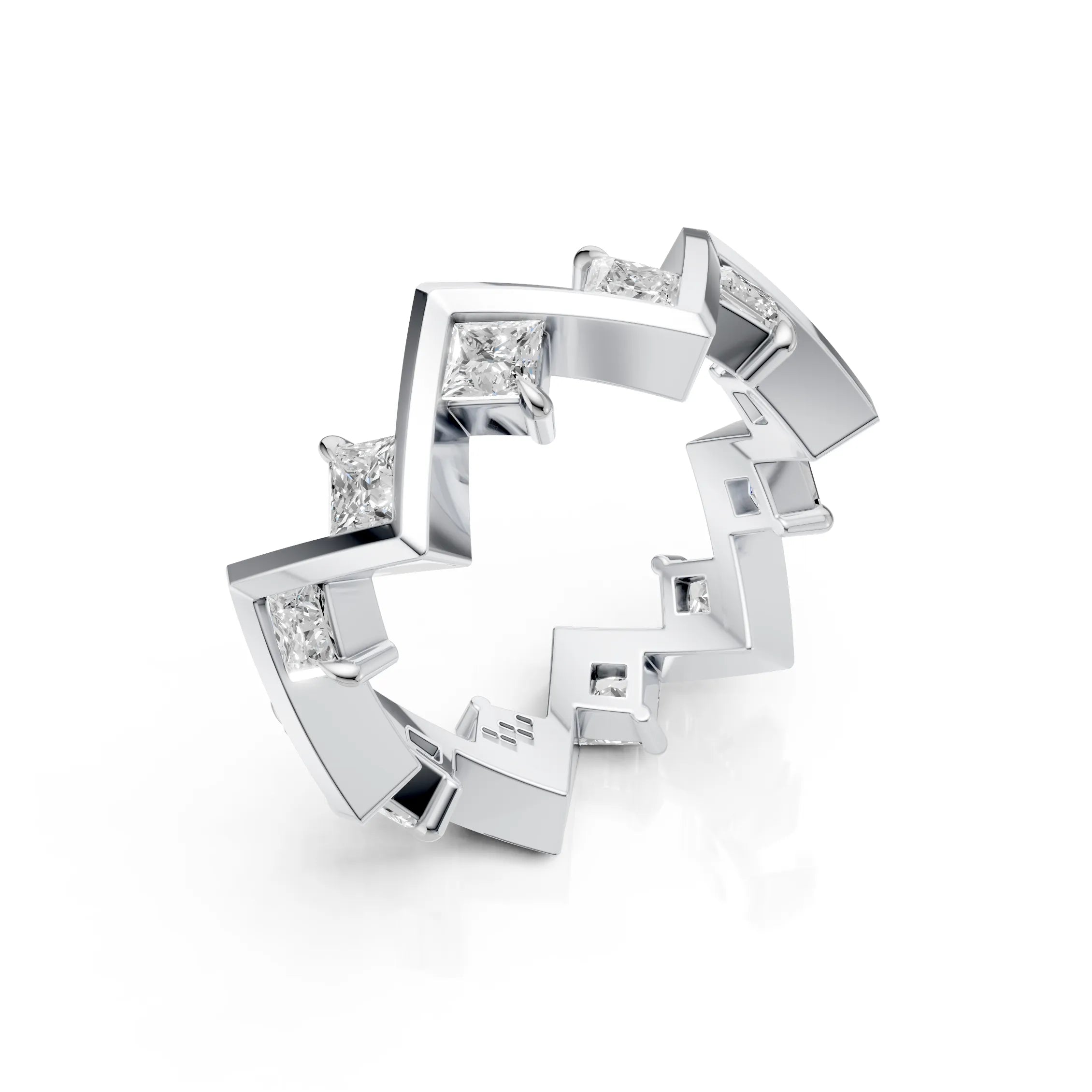 Princess Cut Diamond Geometric Eternity Ring