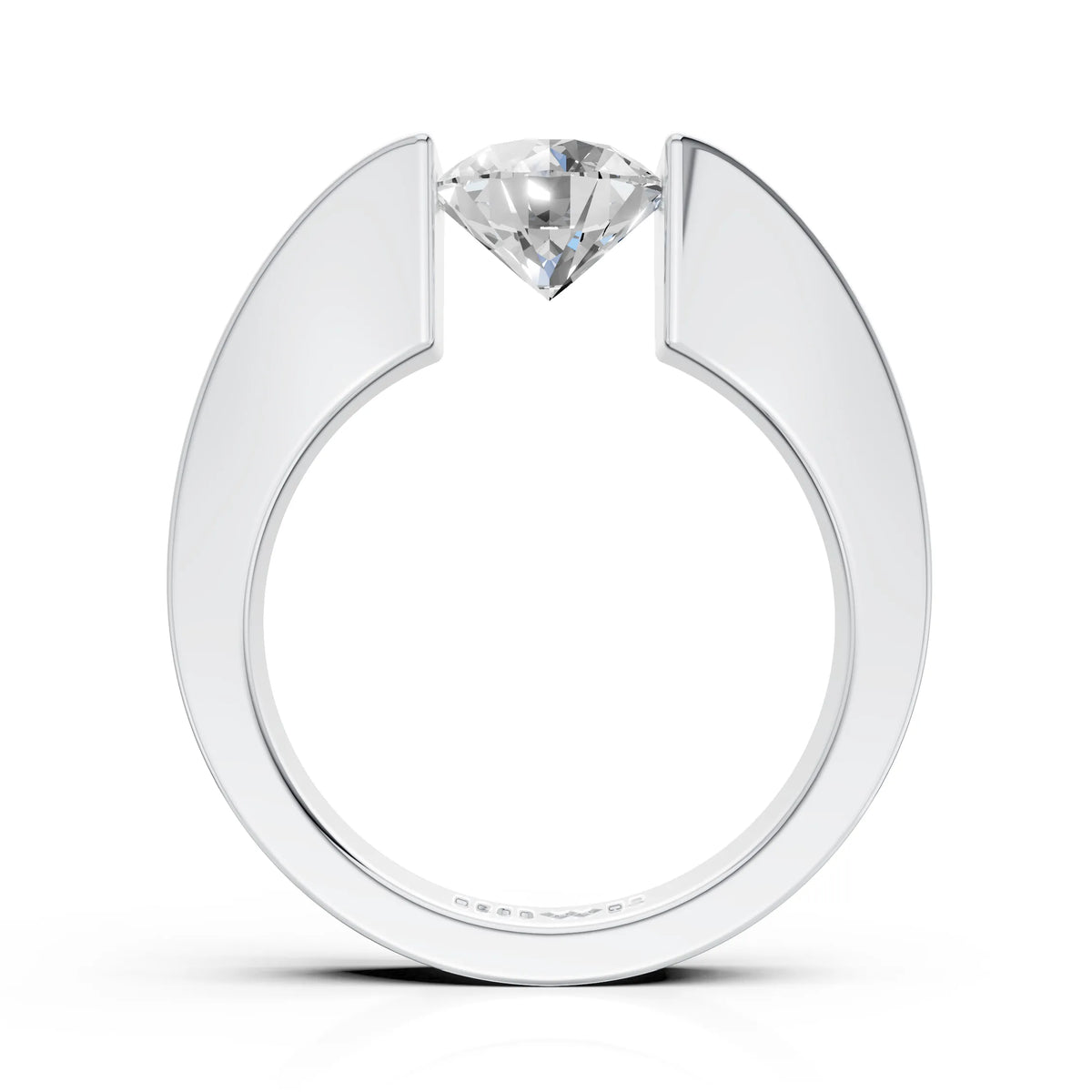 Modern Floating Diamond Solitaire Ring