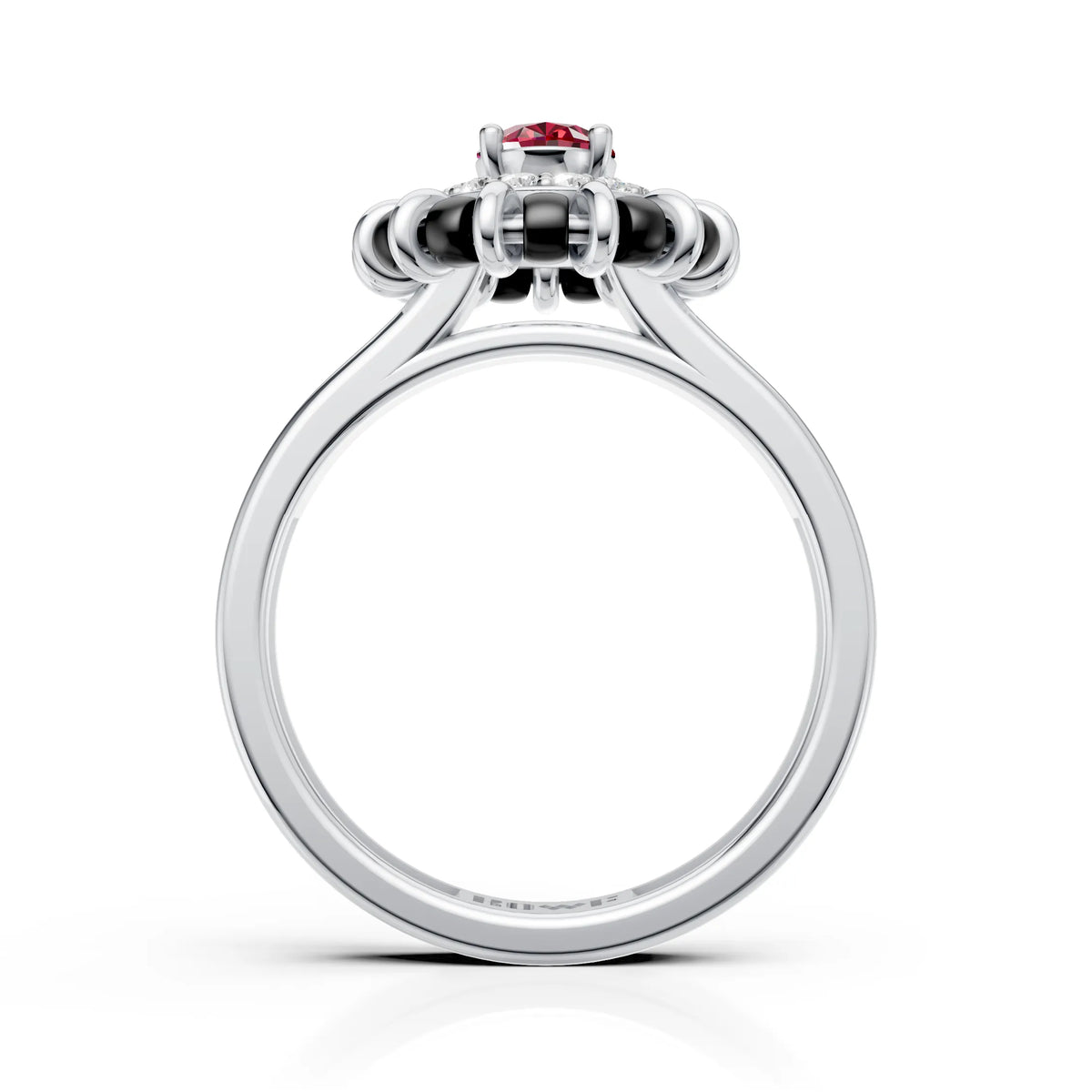 Classic Oval Ruby Cluster Ring