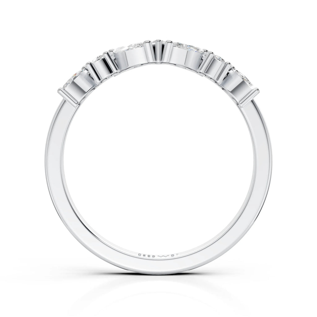 Marquise & Round Diamond Band Ring