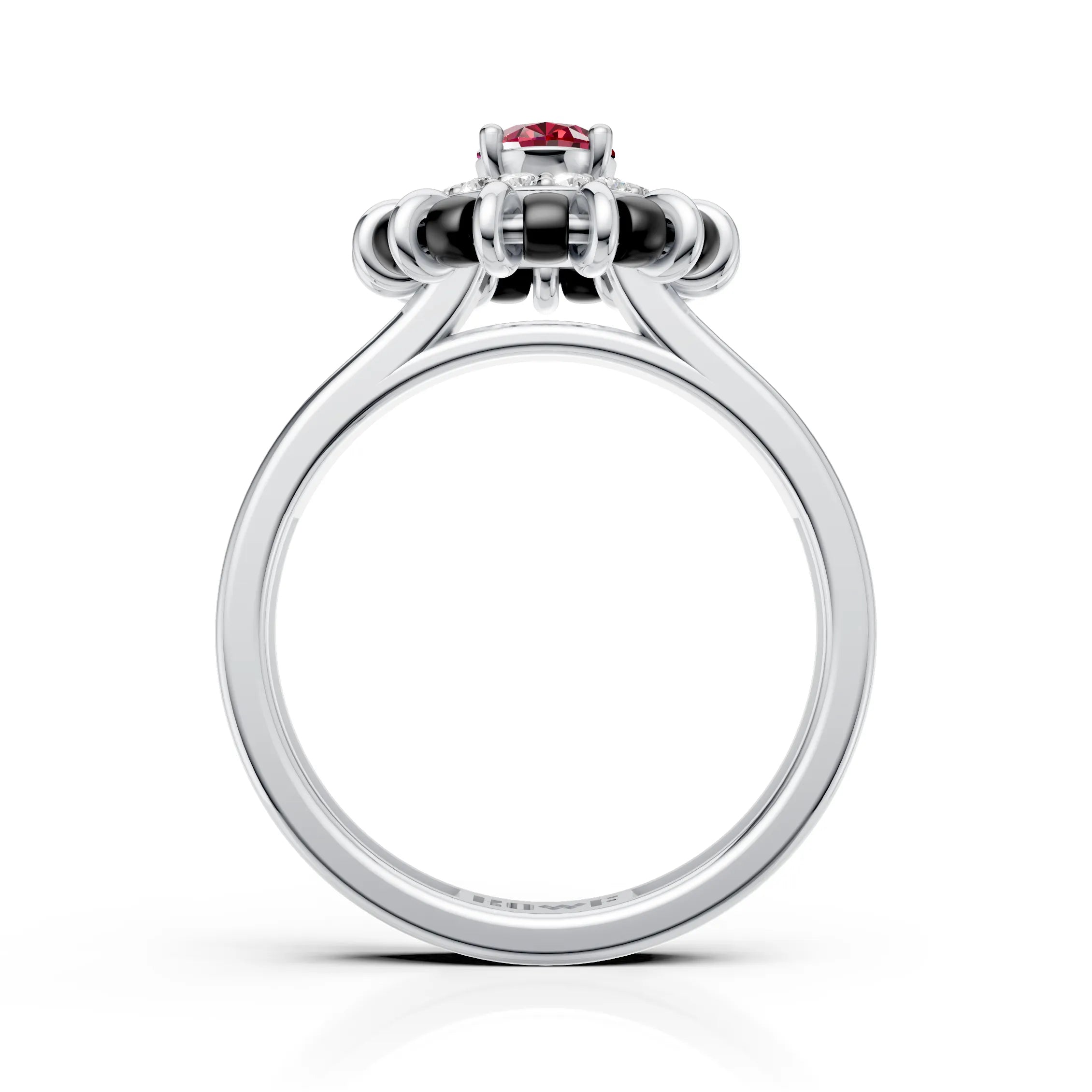 Classic Oval Ruby Cluster Ring