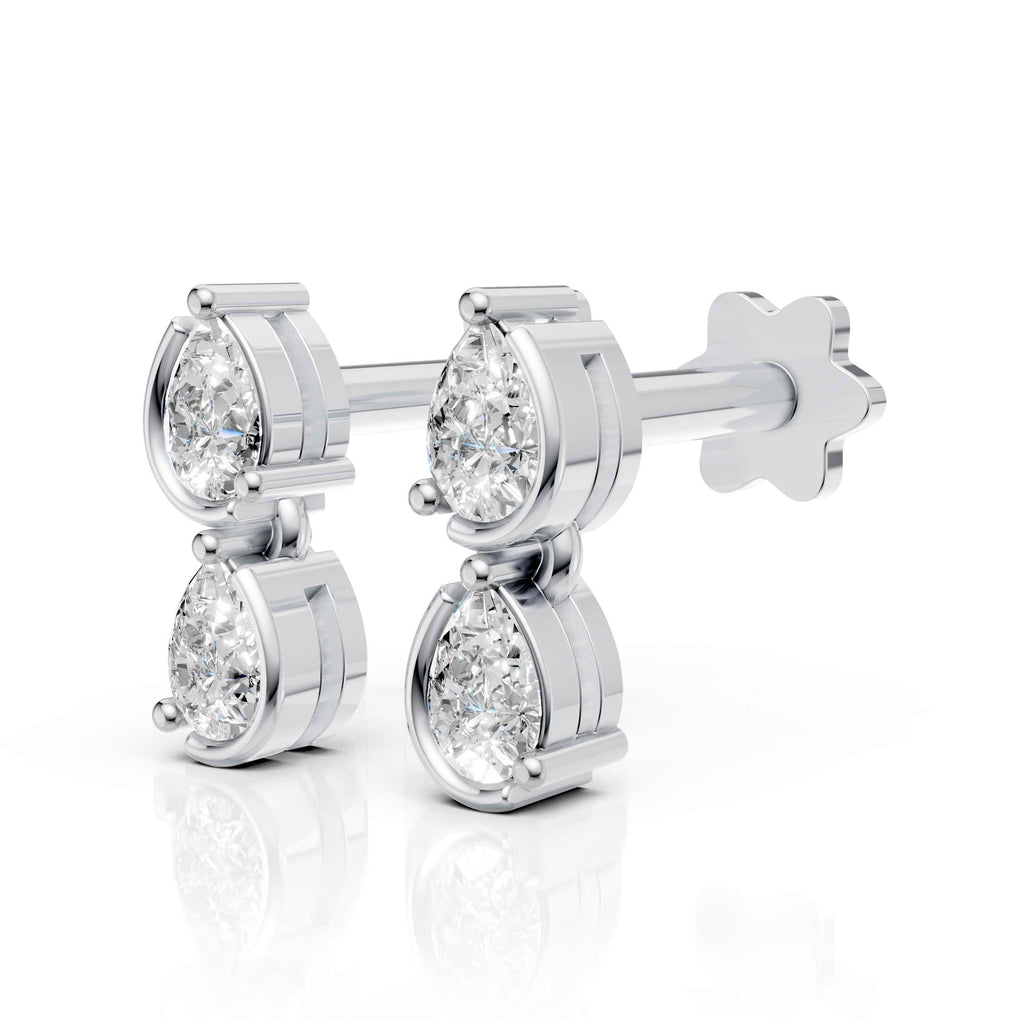 Pear Diamond Drop Earrings (1 Pair)