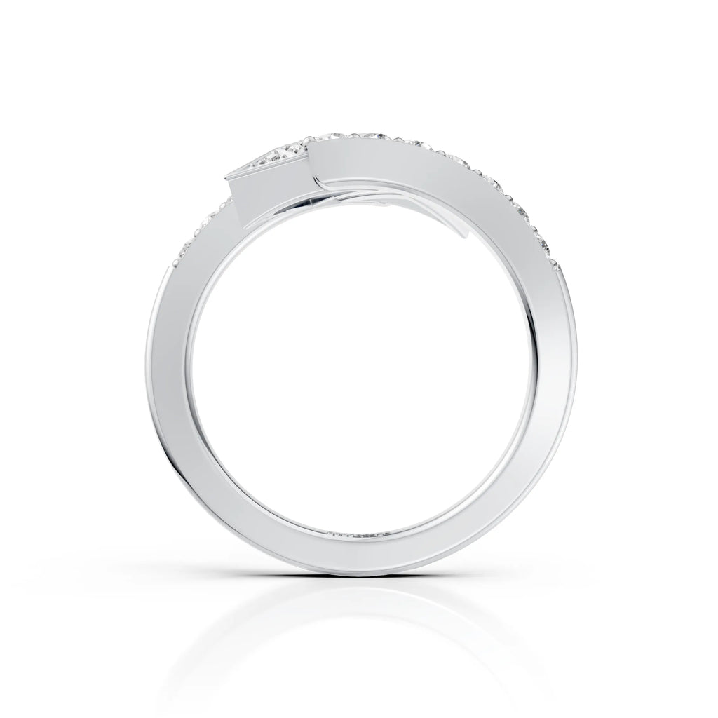 Geometric Diamond Open Wrap Ring
