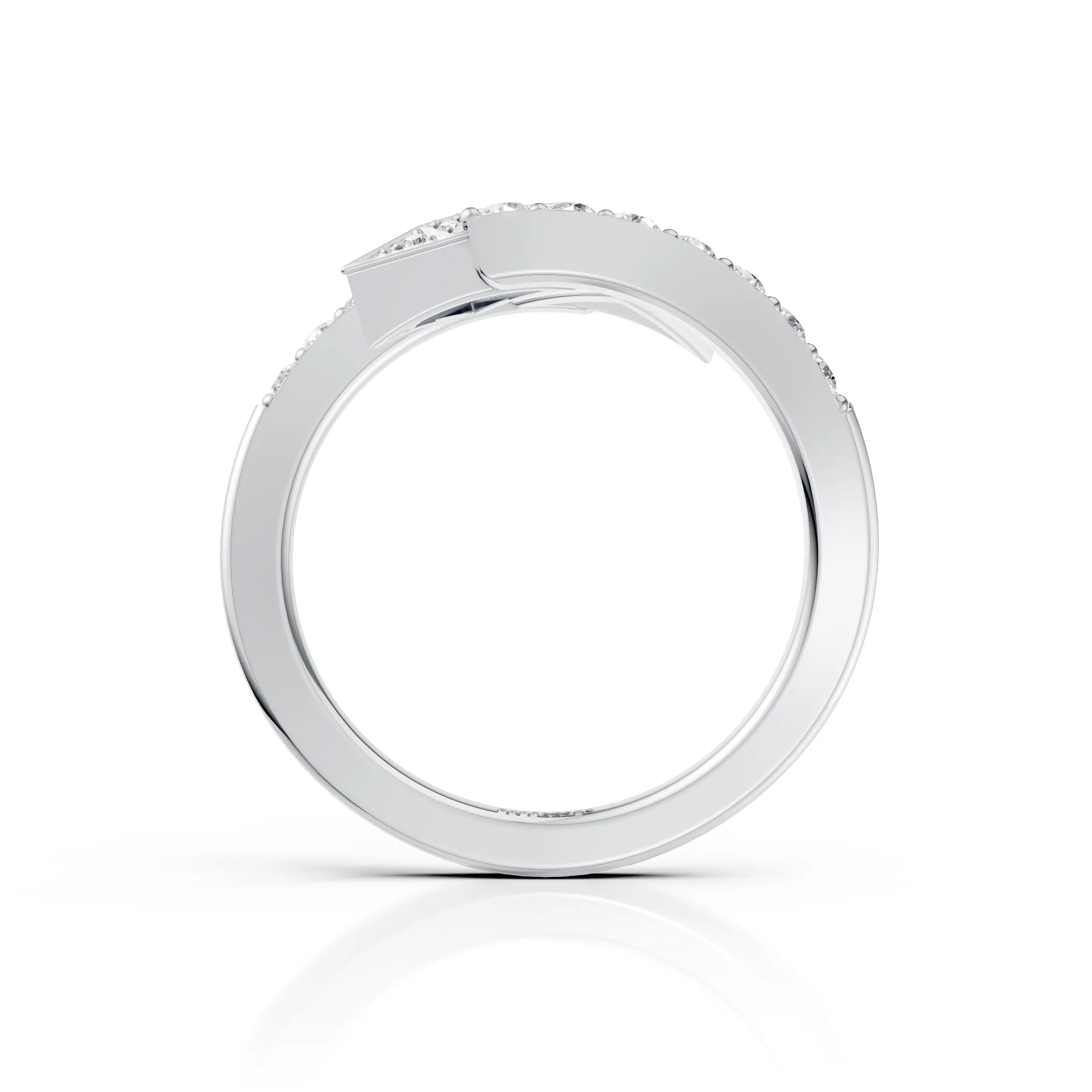Geometric Diamond Open Wrap Ring