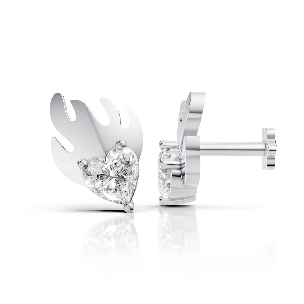 Flame Heart Earrings (1 Pair)