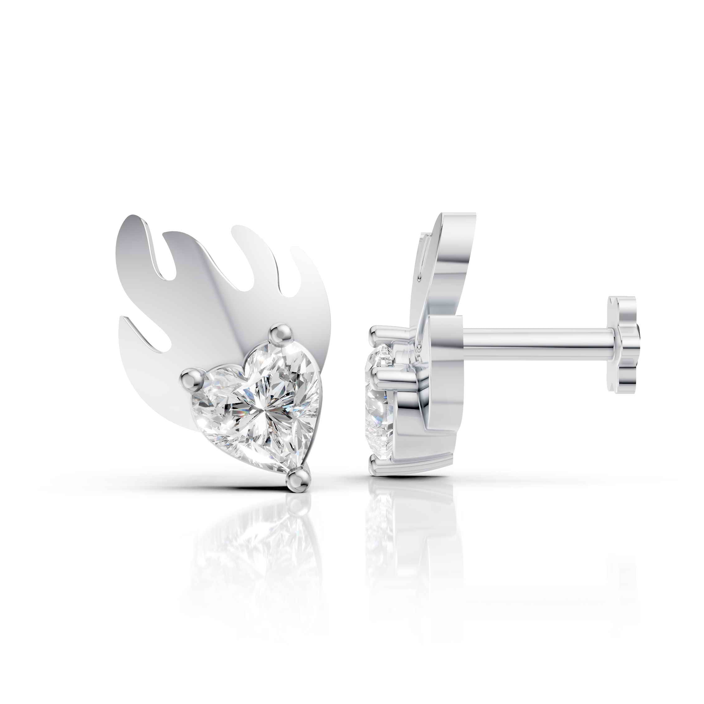 Flame Heart Earrings (1 Pair)