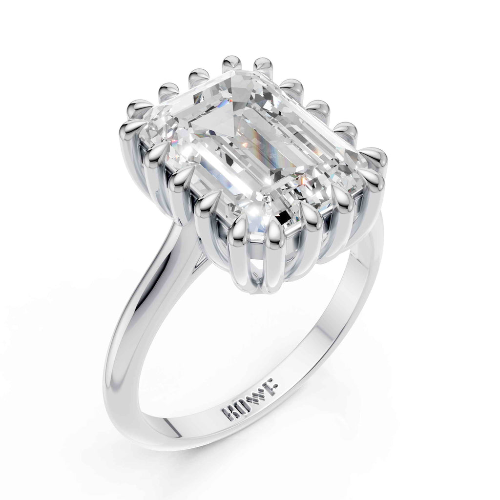 Luxury Emerald Cut Solitaire Diamond Ring