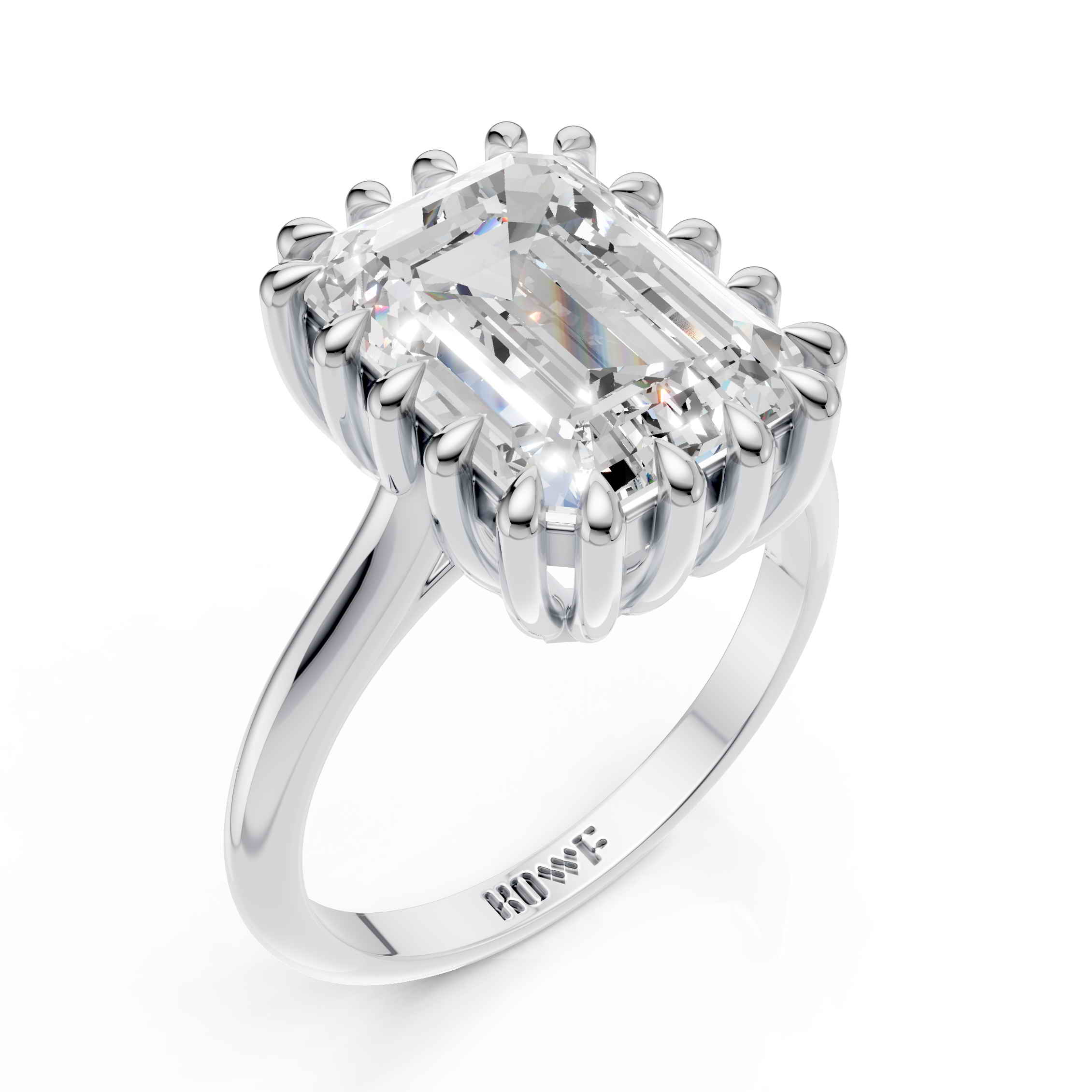 Luxury Emerald Cut Solitaire Diamond Ring