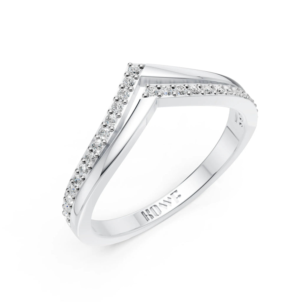 Minimalist V Shape Diamond Ring
