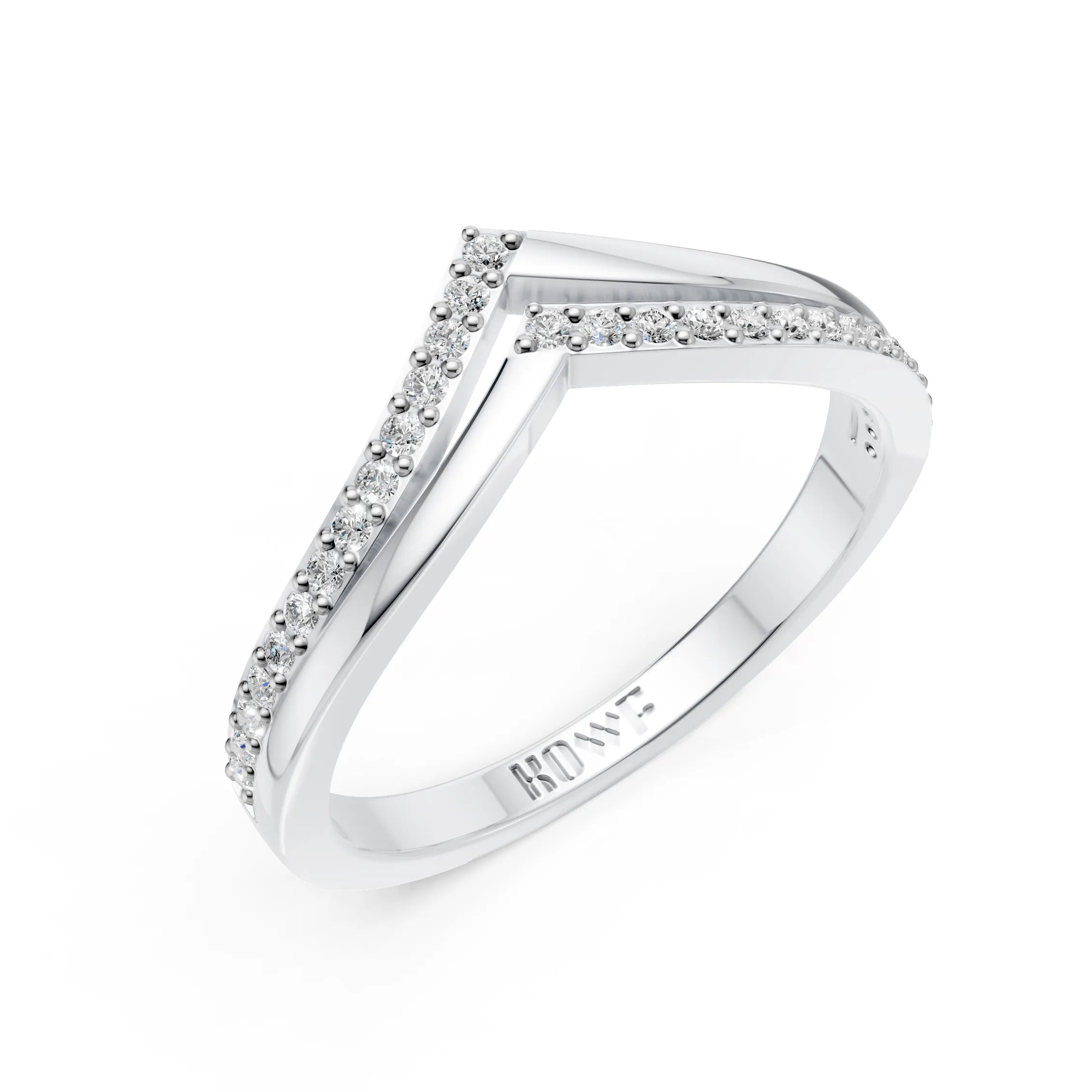 Minimalist V Shape Diamond Ring