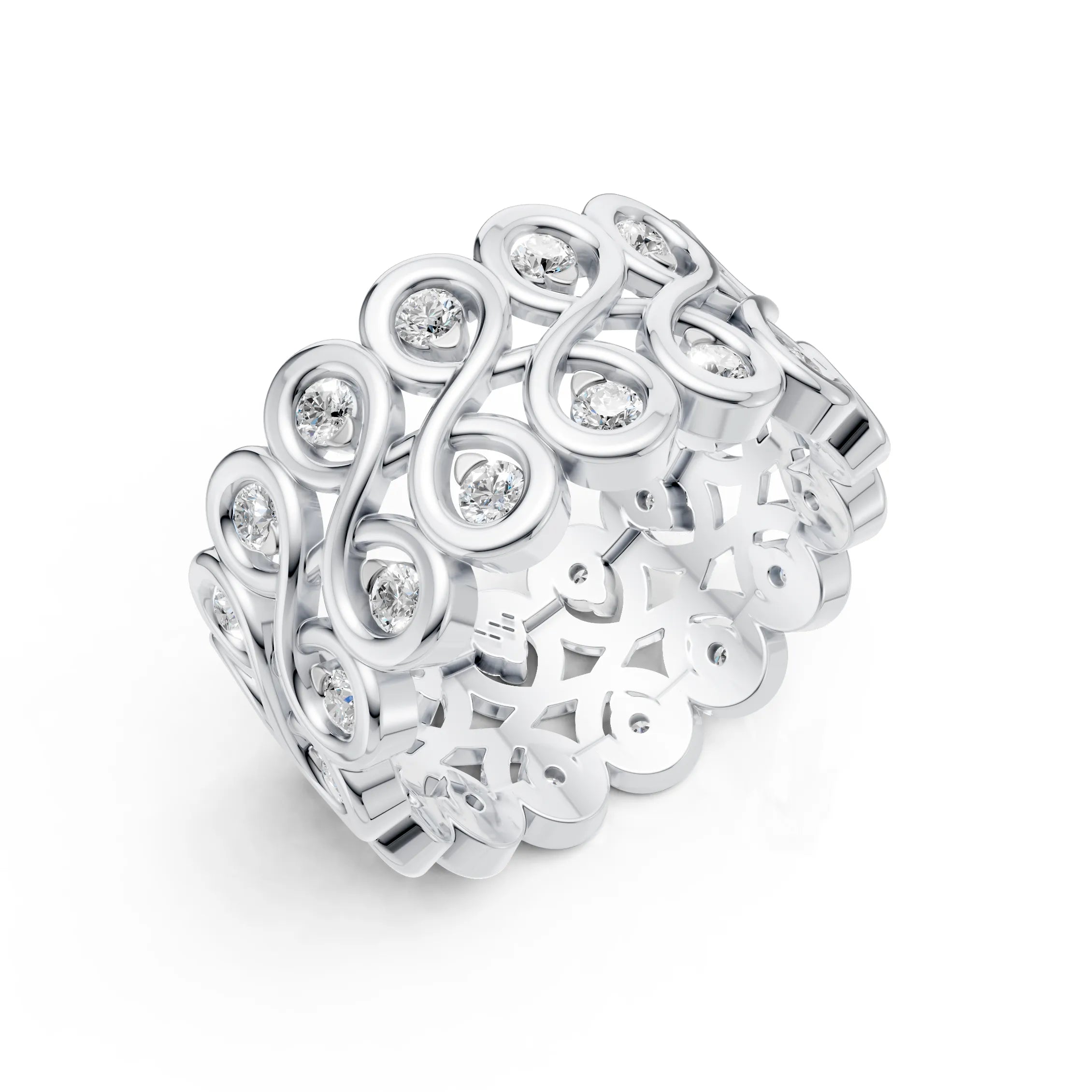 Diamond Infinity Wide Band Ring