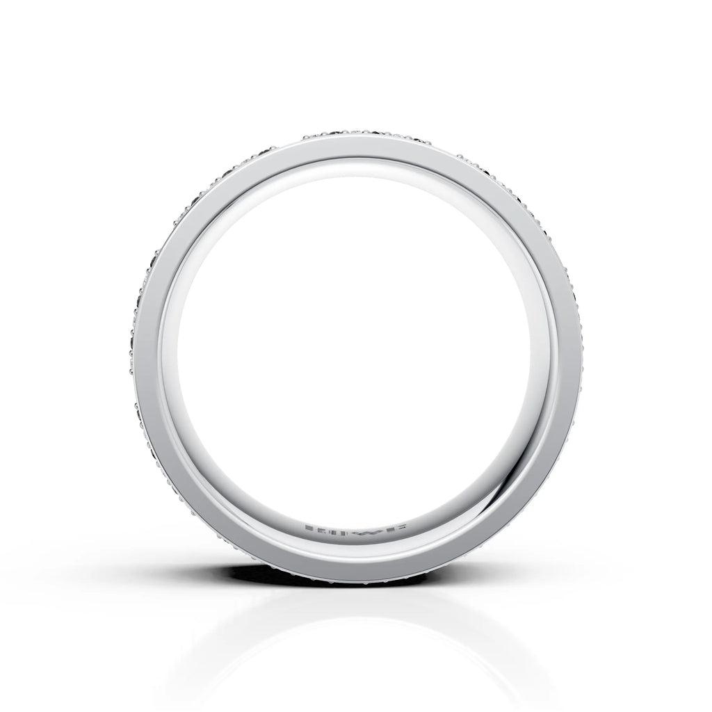 Iced Geometric Pattern Band Ring