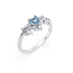 Blue Heart Leaf Ring