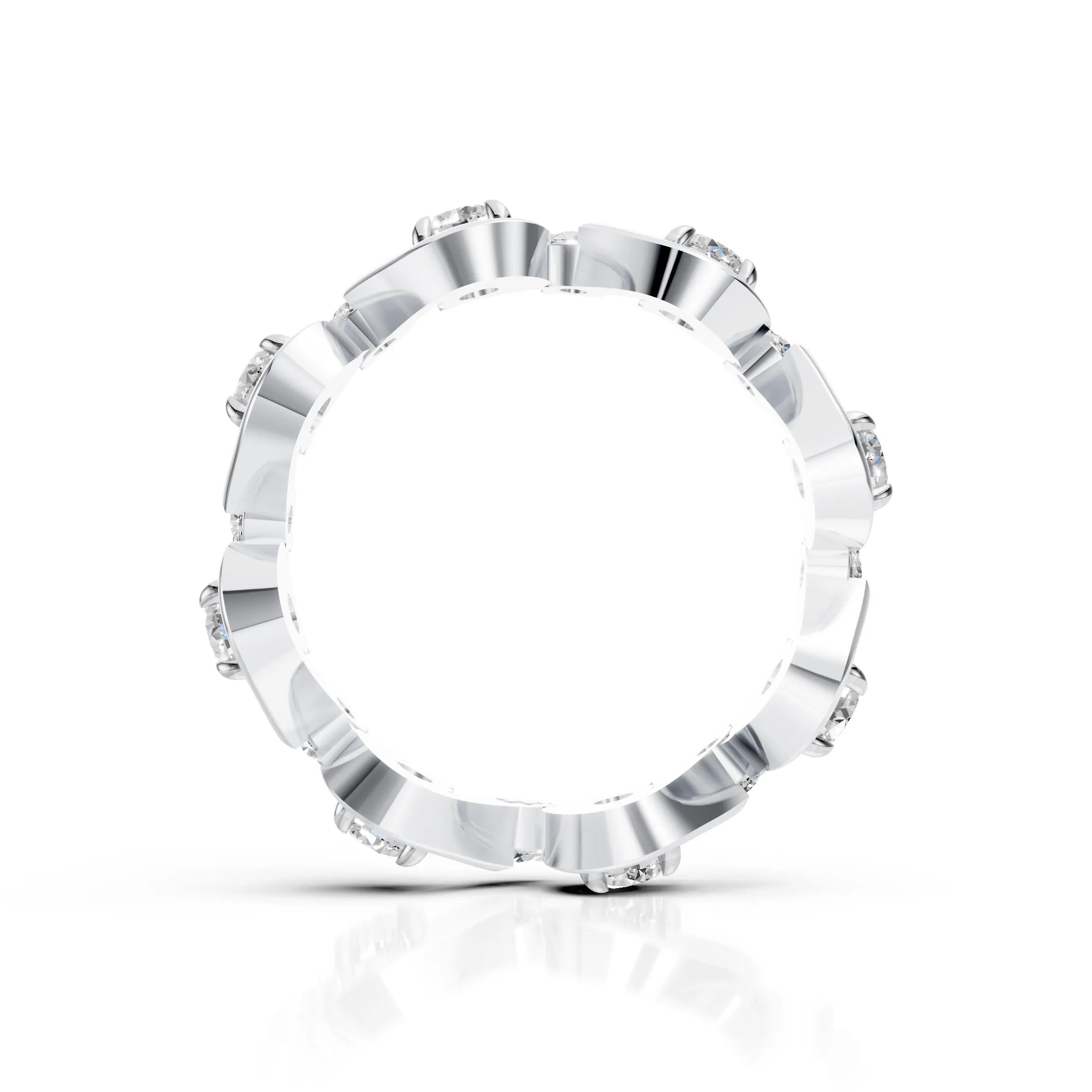 Diamond Swirl Eternity Band Ring