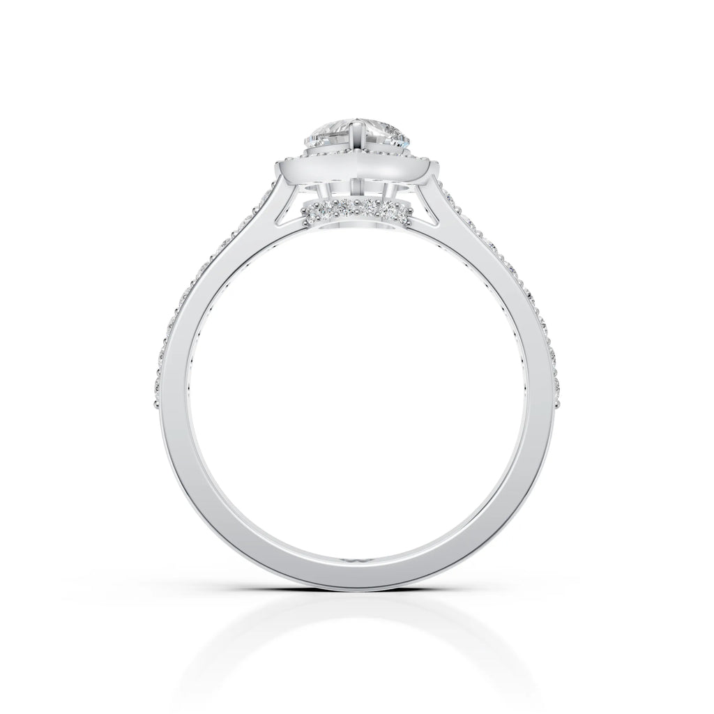Heart Shape Diamond Halo Ring