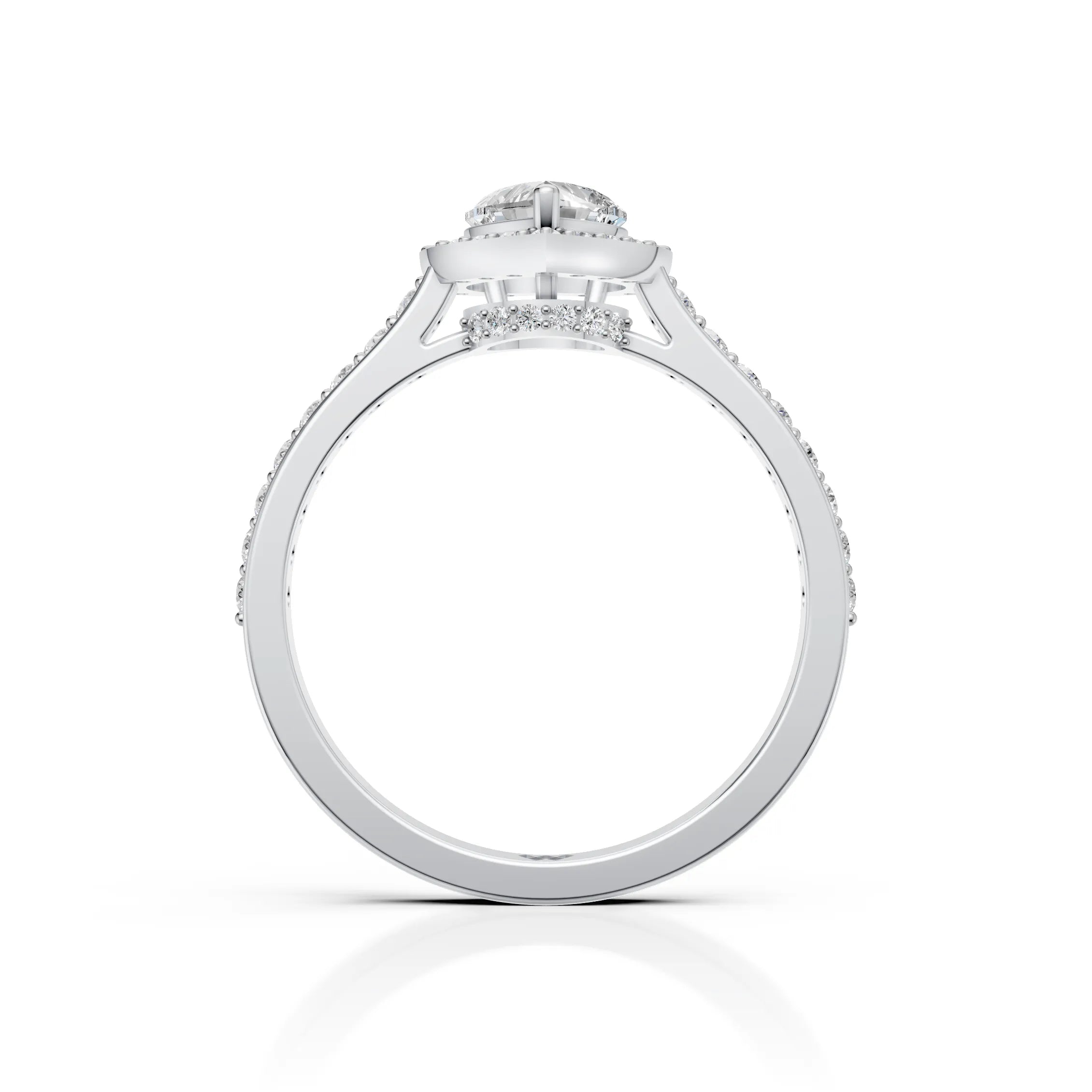 Heart Shape Diamond Halo Ring