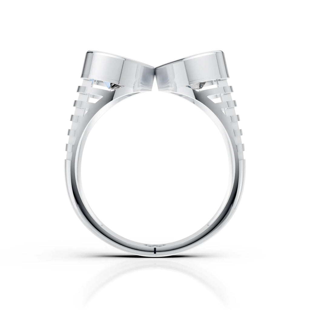 Double Heart Diamond Open Ring