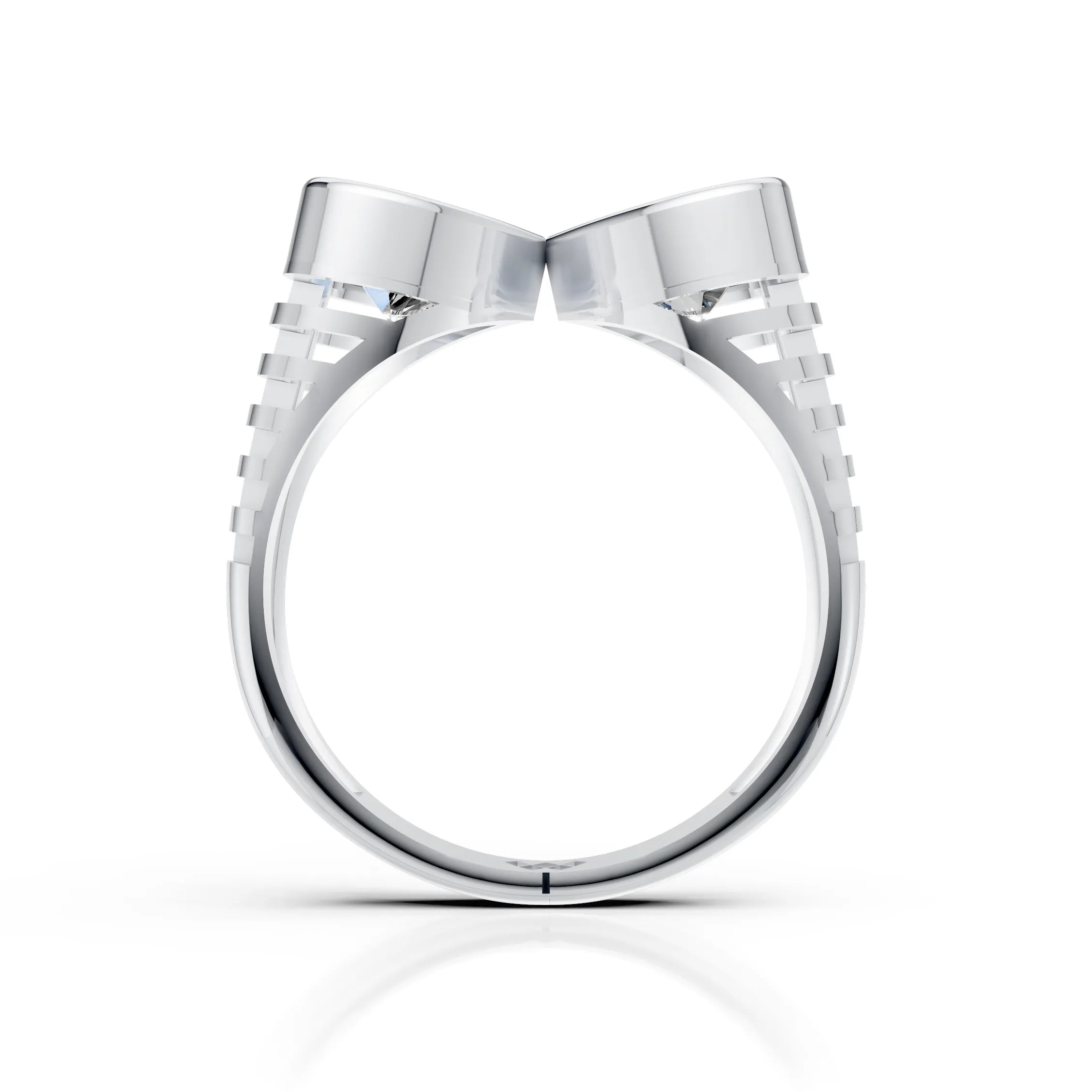Double Heart Diamond Open Ring