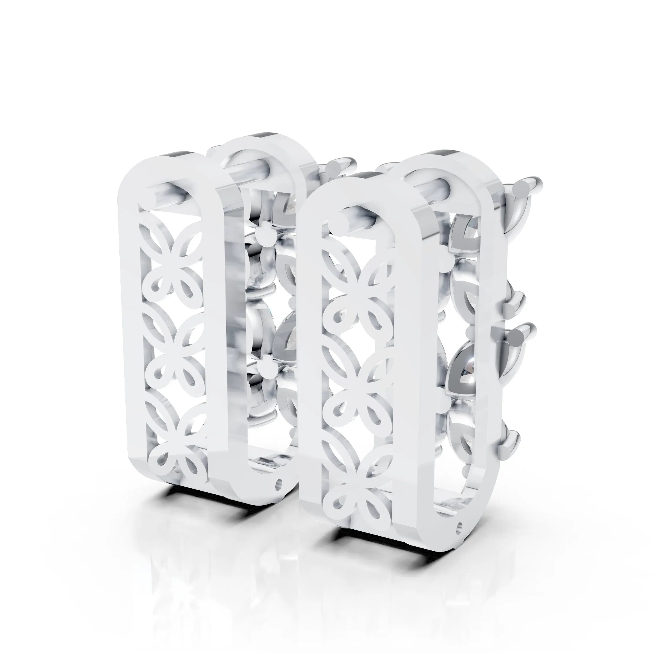 Diamond Blossom Hoops (1 Pair)