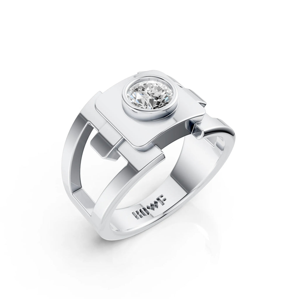 Modern Orbit Solitaire Men's Ring