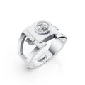 Modern Orbit Solitaire Men's Ring