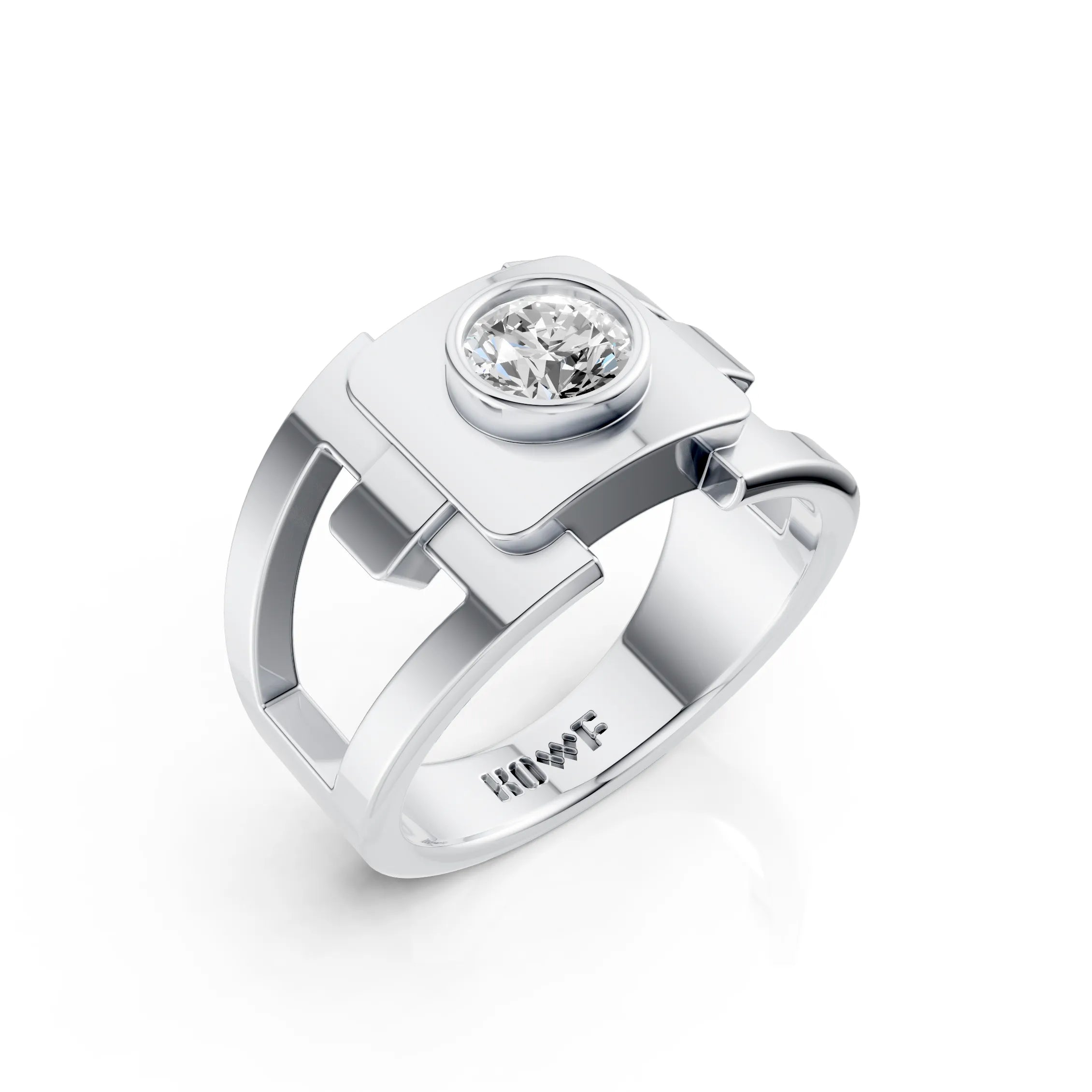 Modern Orbit Solitaire Men's Ring