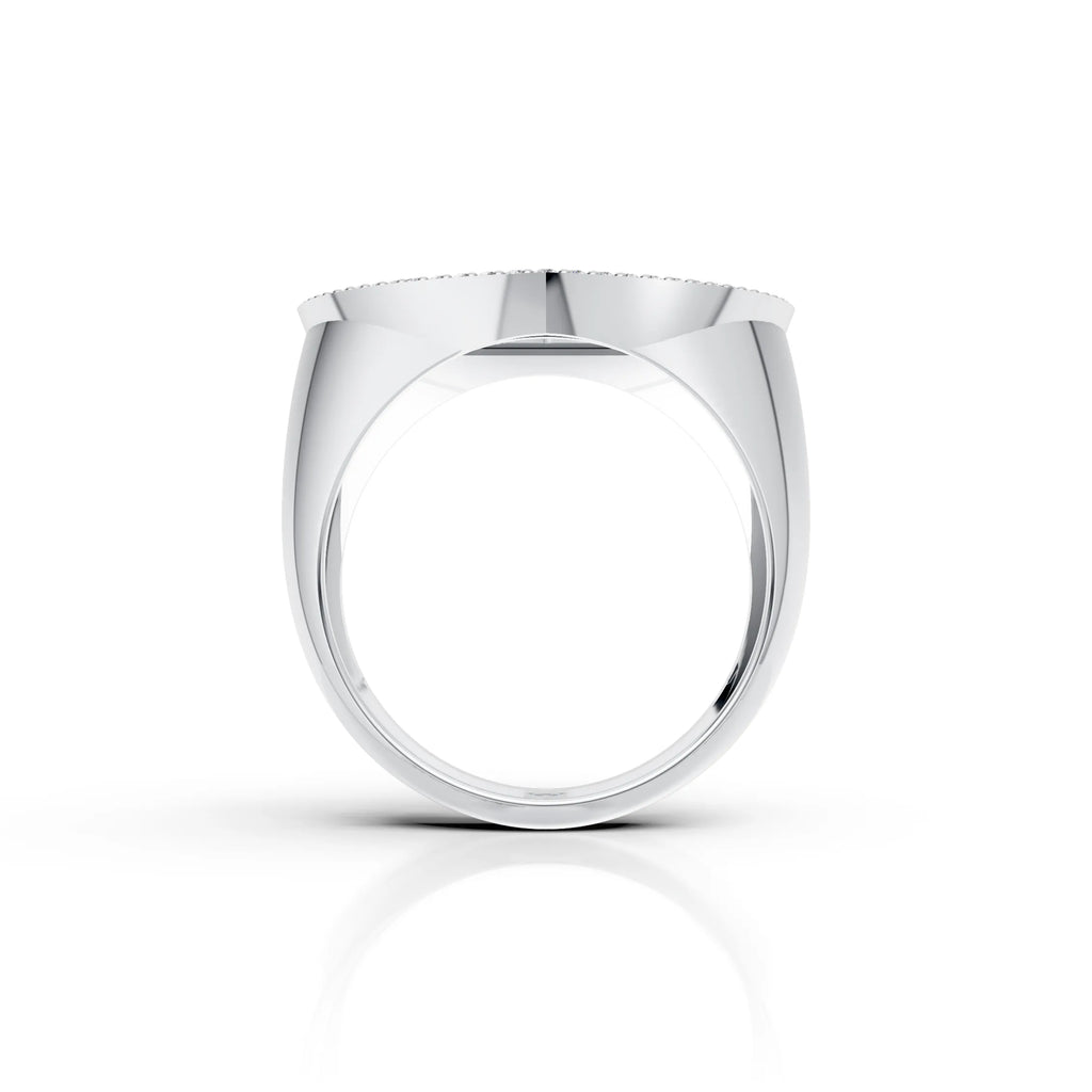 Majestic Horse Crest Diamond Signet Ring