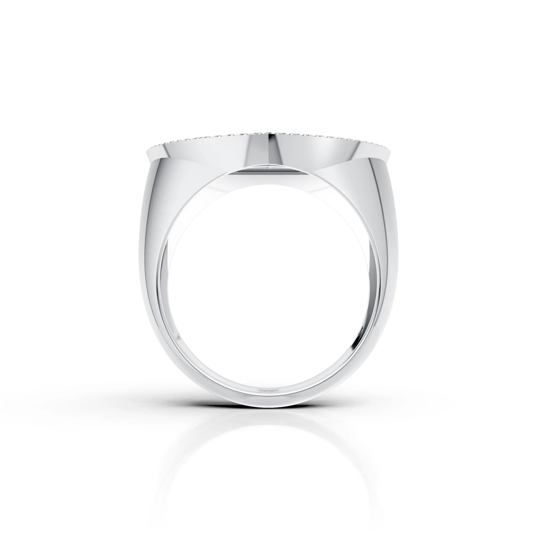 Majestic Horse Crest Diamond Signet Ring