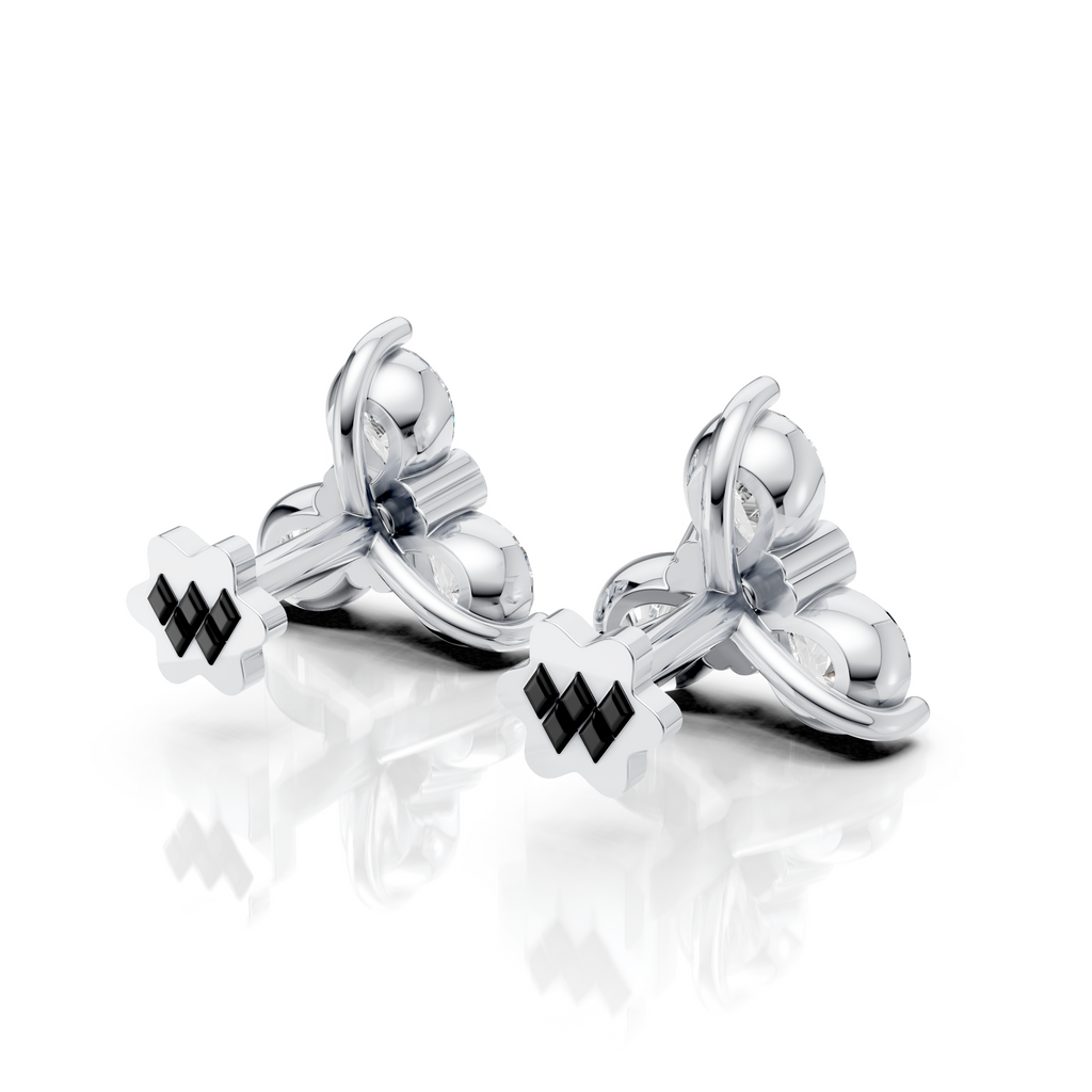 Pear Cut Floral Earrings (1 Pair)