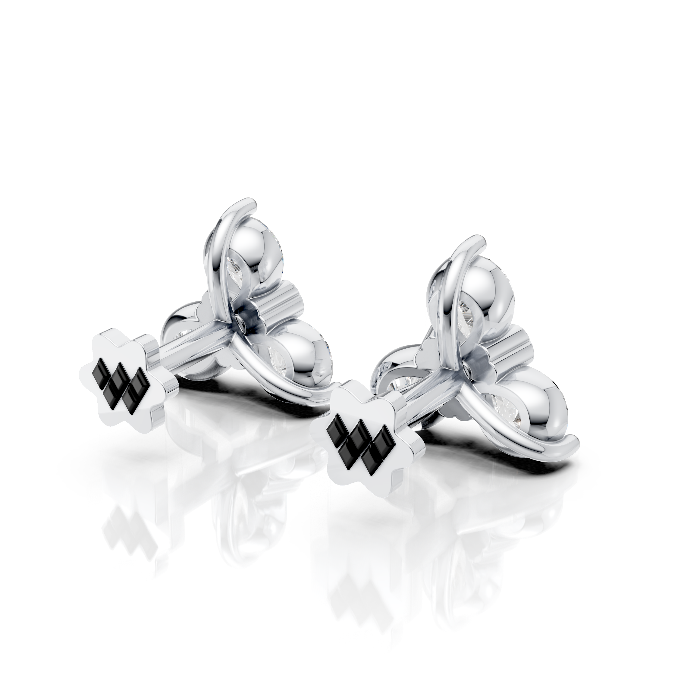 Pear Cut Floral Earrings (1 Pair)