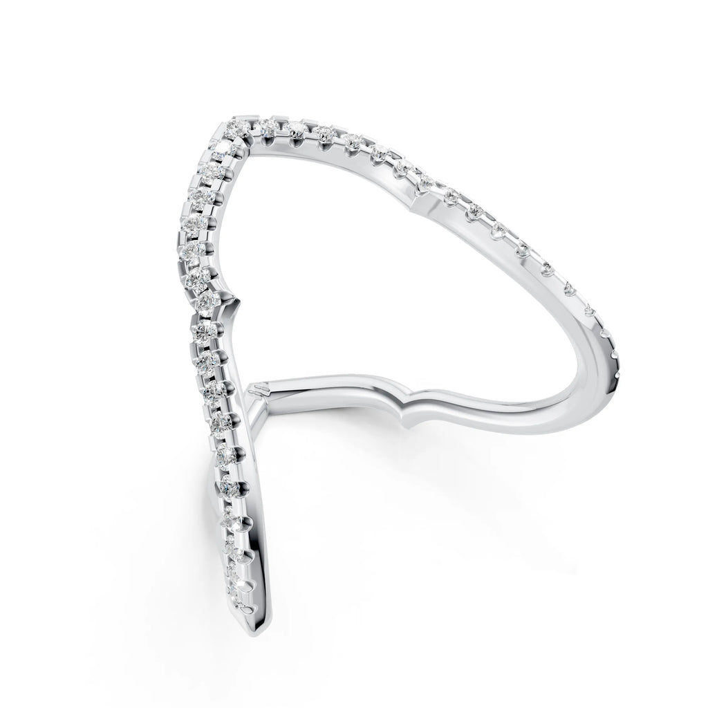 Open Heart Diamond Ring