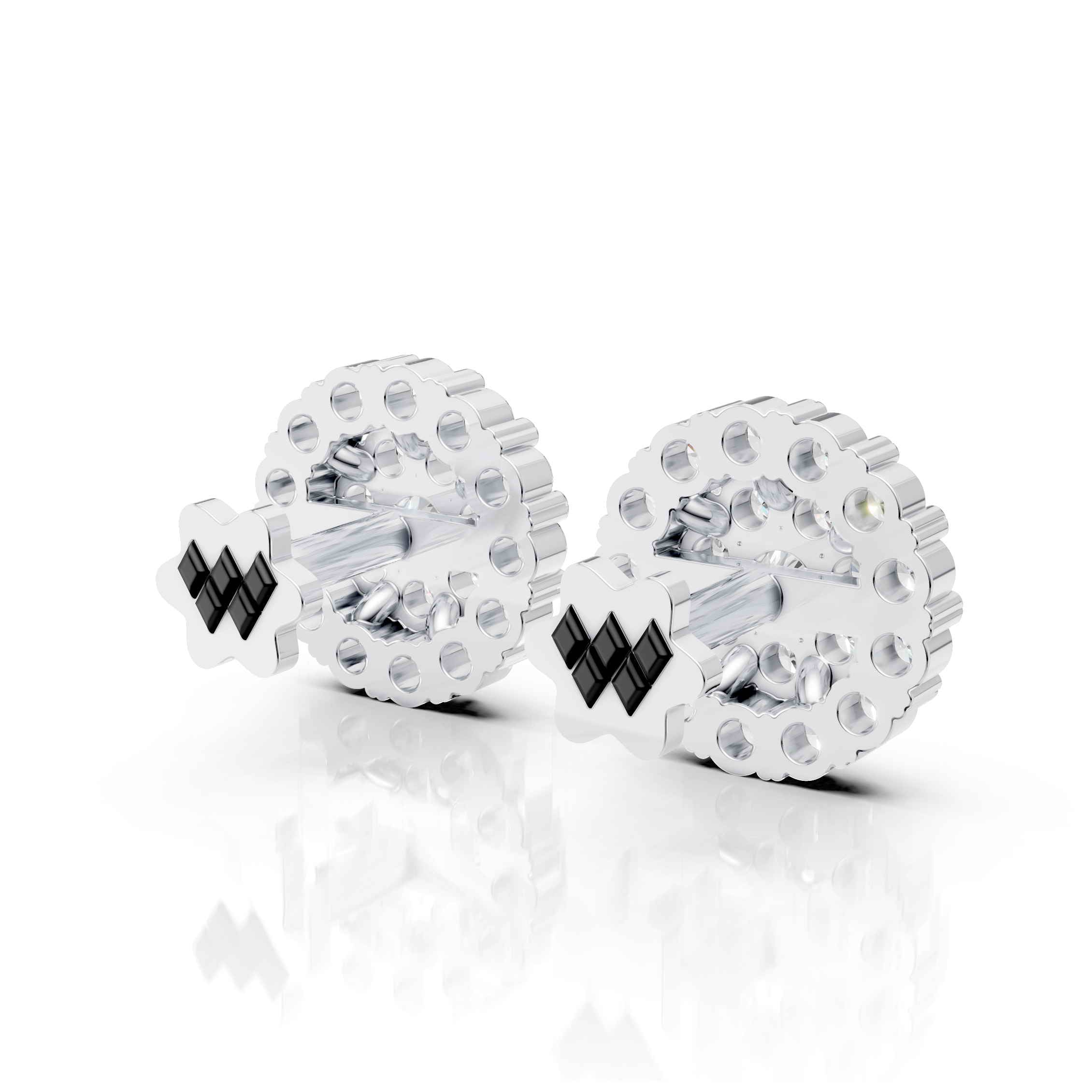 Classic Round Cluster Diamond Earrings (1 Pair)