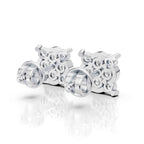 Classic Square Halo Diamond Earrings (1 Pair)