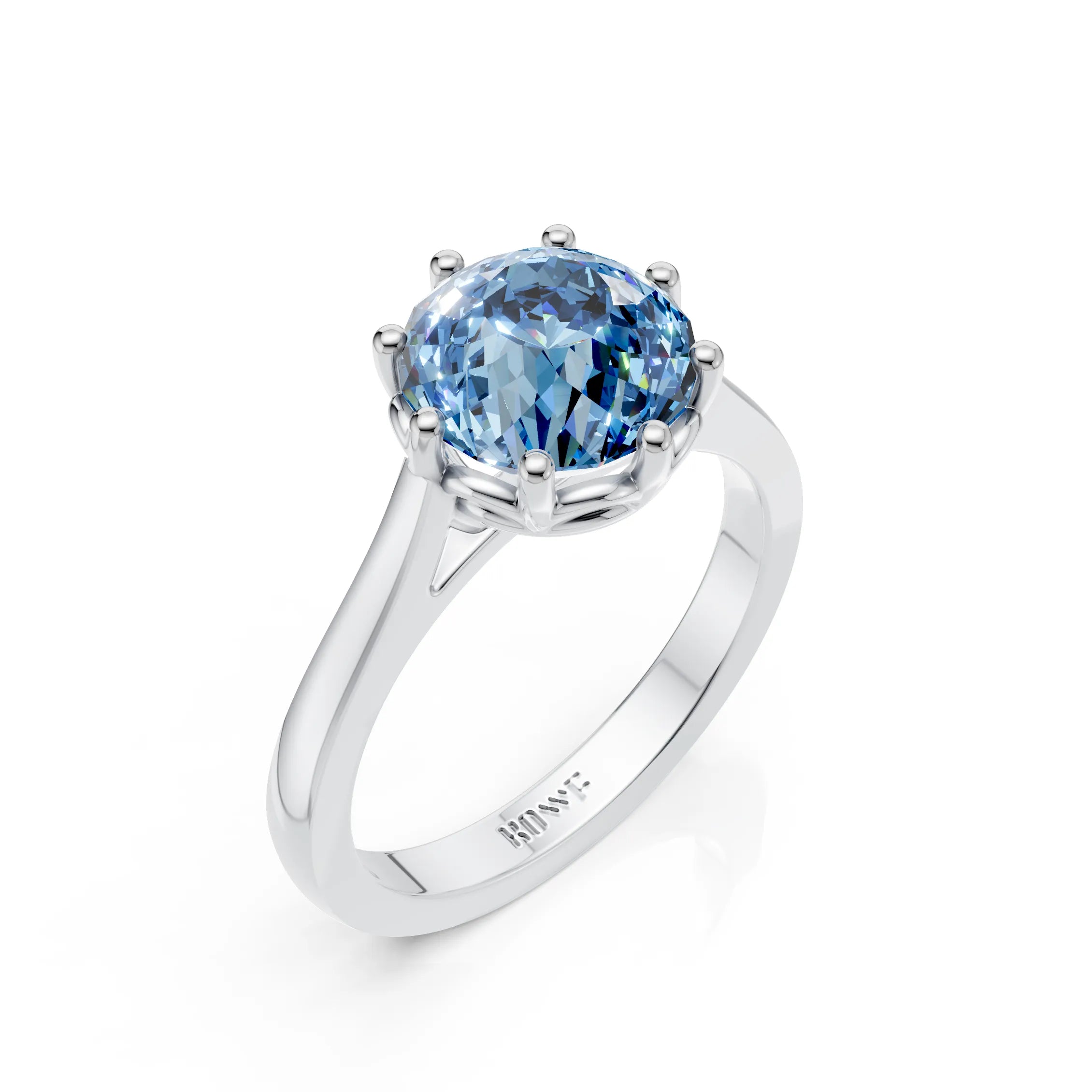 2 CT Blue Portuguese Cut Ring