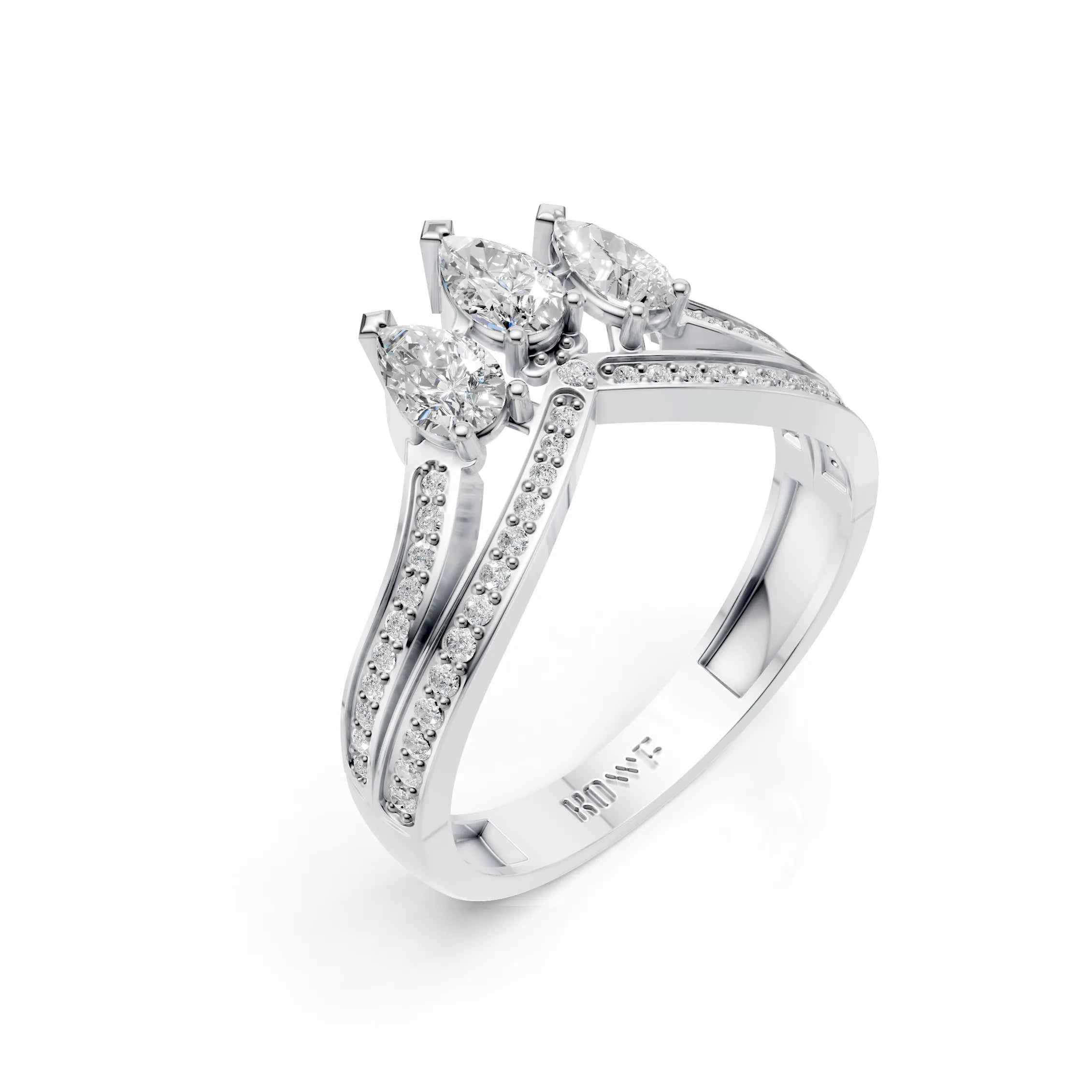Triple Pear Ring