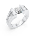 Modern Floating Diamond Solitaire Ring