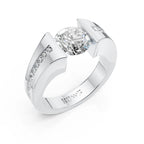 Modern Floating Diamond Solitaire Ring