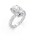 Oval Diamond Ring with Emerald Cut Band